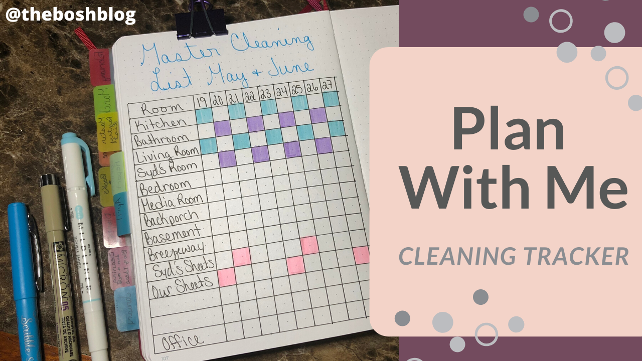 Plan with me Cleaning Tracker for Bullet journal bullet journal cleaning tracker