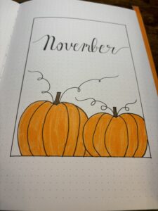 November Bujo cover Theme with pumpkins