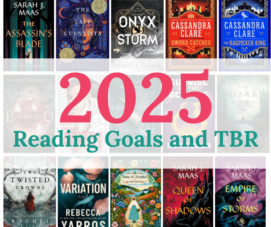 2025 Reading Goals and TBR includes 15 of the books I plan to read this year