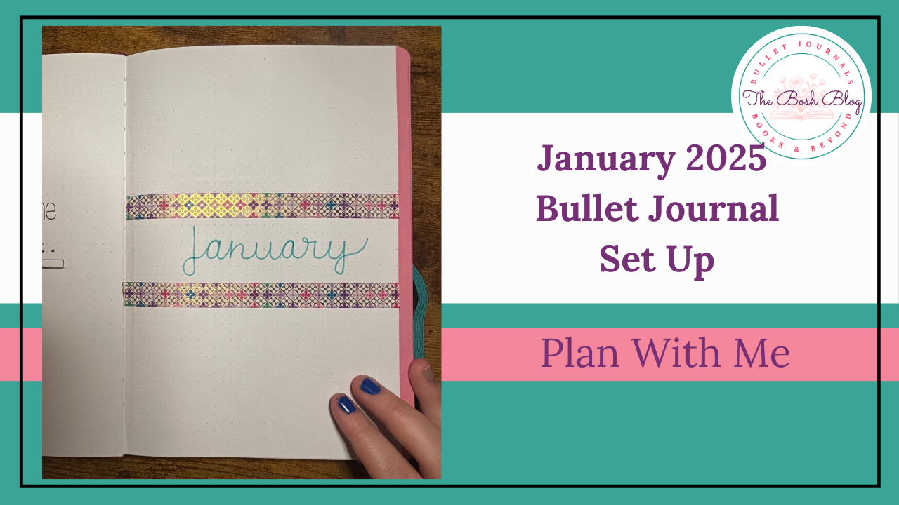 january bullet journal set up with step by step 2-page calendar spread