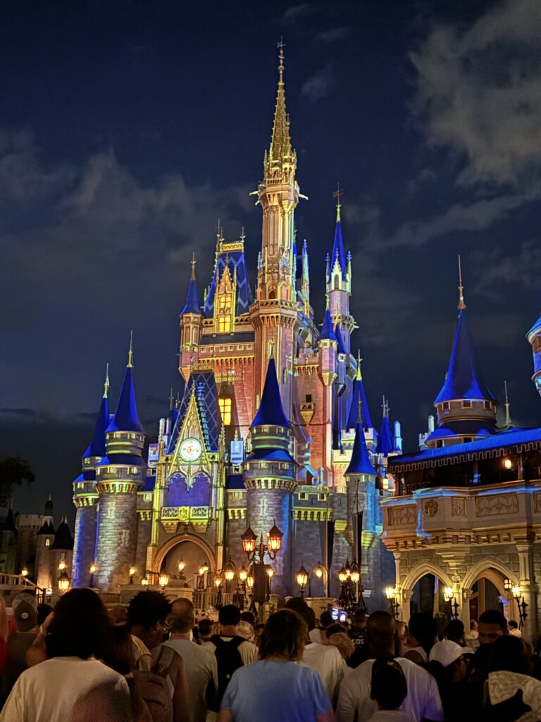 Walt Disney World cinderella's castle at night