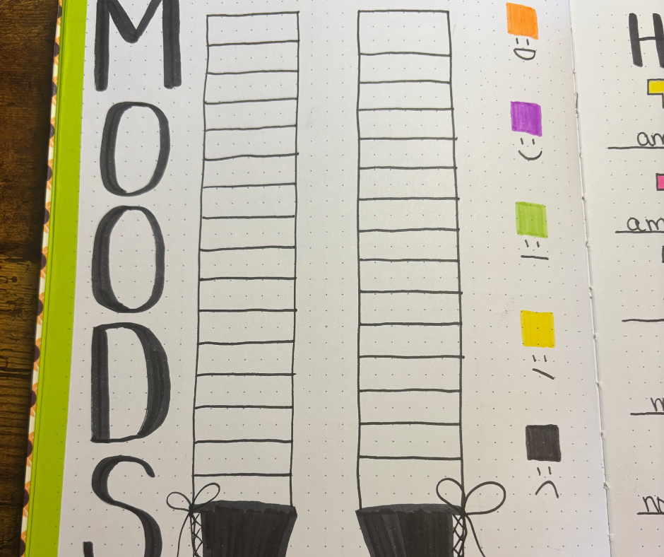 october bullet journal setup mood tracker